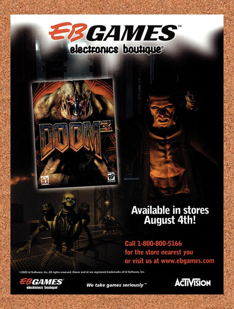 2004 Doom 3 EB Games Original Advertisement / Retro Promo v8