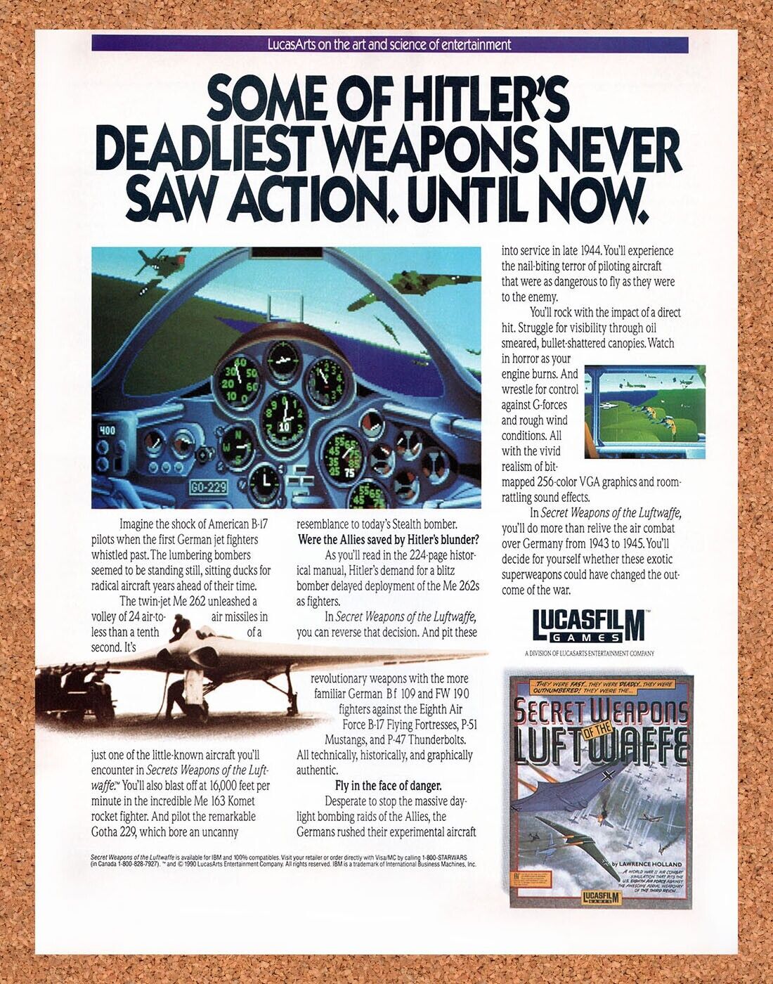 Secret Weapons Of the Luftwaffe Original 2004 Vintage Ad - Video Game Promo