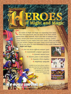 1995 Heroes Of Might and Magic PC Original Advertisement / Retro Promo v7