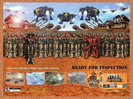 Steel Soldiers PC Original 2003 Ad Authentic Eidos Windows RTS Video Game Promo