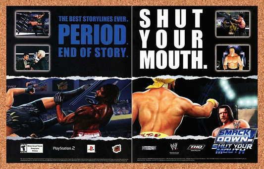 WWE Smackdown Shut Your Mouth PS2 Original 2002 Ad Authentic Video Game Promo