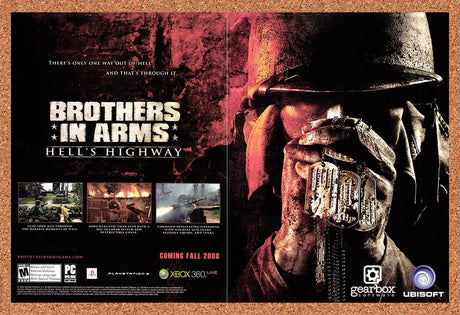 2008 Brothers In Arms Hells Highway PC Original Advertisement / Retro Promo v1