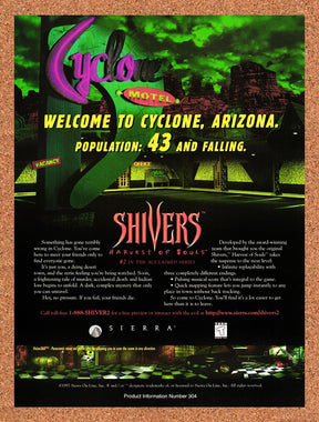 1997 Shivers Harvest Of Souls PC Original Advertisement / Retro Promo v1
