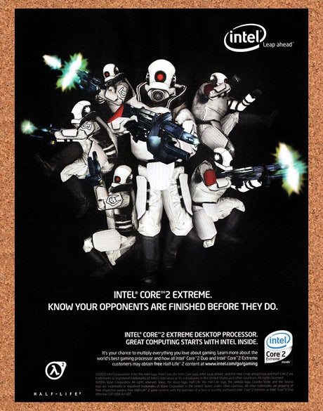 Half-Life 2 PC Original 2007 Vintage Ad - Intel Core 2 Video Game Promo