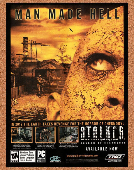 Stalker Shadow Of Chernobyl PC Original 2007 Vintage Ad - Horror Game Art Promo