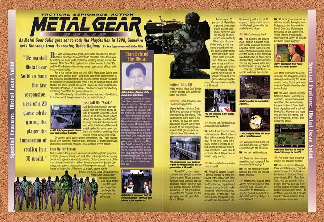 1997 MGS 1 Kojima Interview Original Advertisement / Retro Wall Art v7