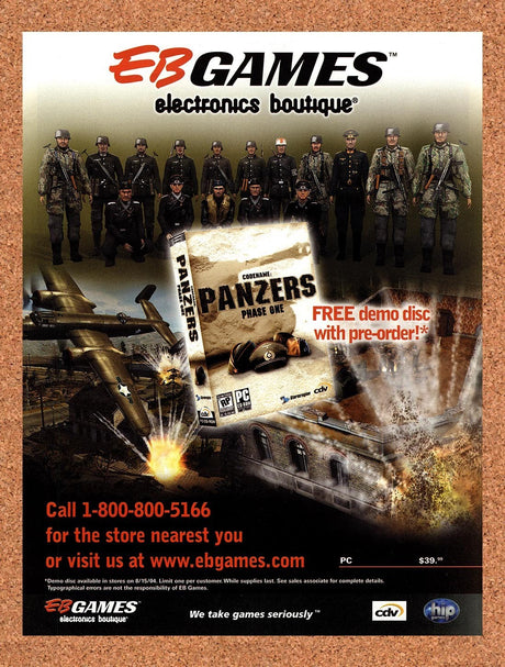 2004 Codename Panzers Phase One EB Games Original Advertisement / Retro Promo v4