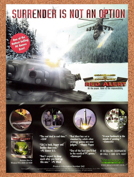 1997 Red Alert PC Original Advertisement / Retro Wall Art v2