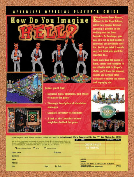1996 Afterlife Official PC Guide Order Original Ad / Retro Wall Art v1