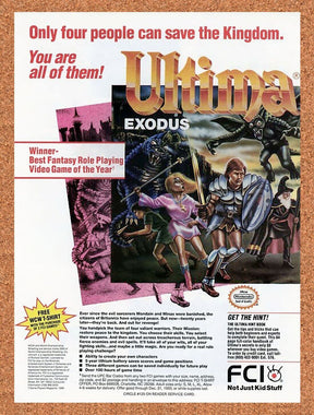 Ultima Exodus NES Original 1990 Ad Authentic Nintendo RPG Video Game Promo