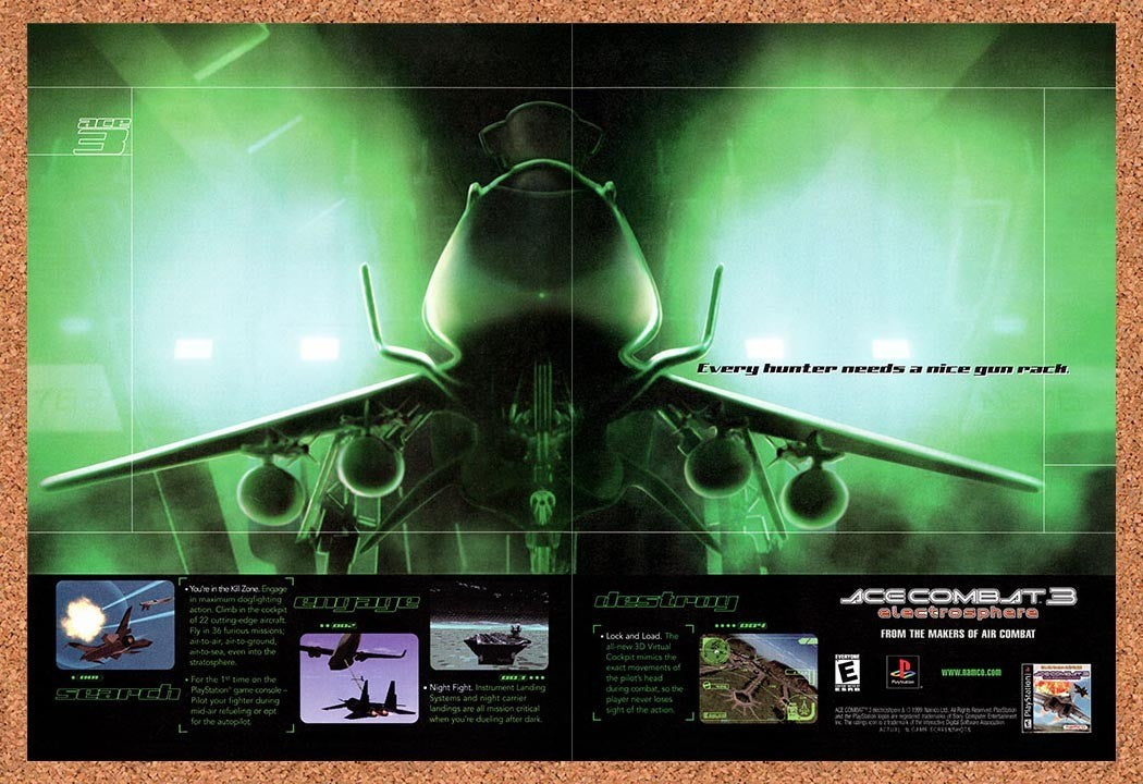 2000 Ace Combat 3 Electrosphere PS1 Original Advertisement / Retro Promo v1