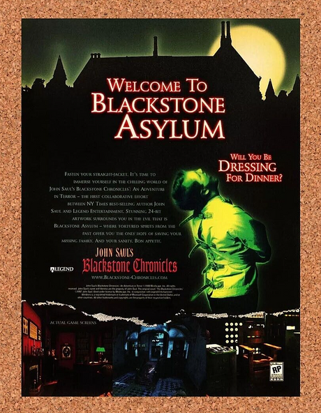 Blackstone Chronicles PC Original 2000 Ad Authentic Survival Horror Game Promo