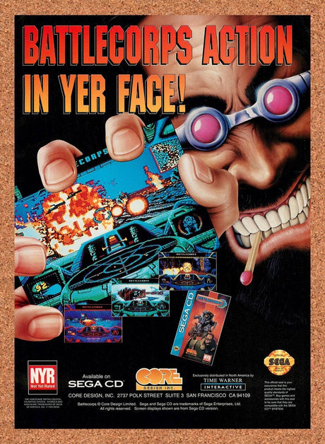 1994 Battlecorps Sega CD Original Advertisement / Retro Promo v1