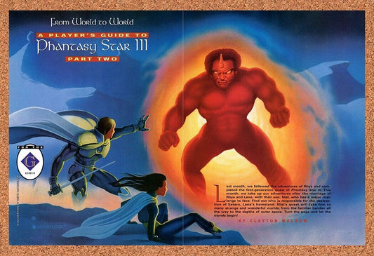 1991 Phantasy Star III Genesis Part 2 Original Ad / Retro Wall Art v2