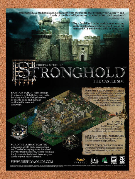 2001 Stronghold PC Original Advertisement / Retro Promo v3