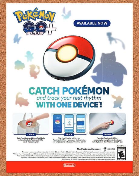 Pokemon Go Plus Mobile Original 2023 Vintage Ad - Video Game Promo