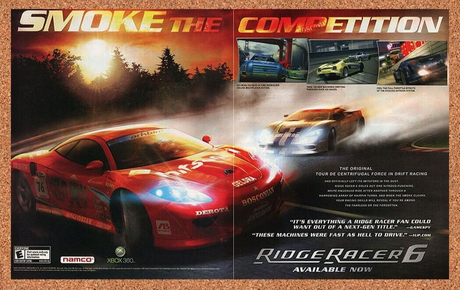 Ridge Racer 6 Xbox 360 Original 2007 Ad Authentic Namco Video Game Promo