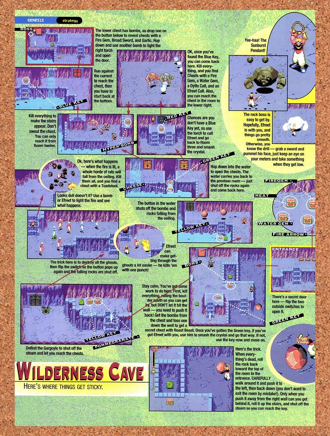 1995 Beyond Oasis Wilderness Cave Map Original Advertisement / Retro Wall Art v3