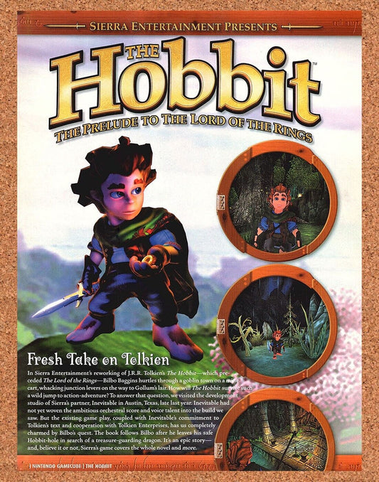 The Hobbit GameCube Original 2002 Ad Lord Of The Rings Video Game Review Promo