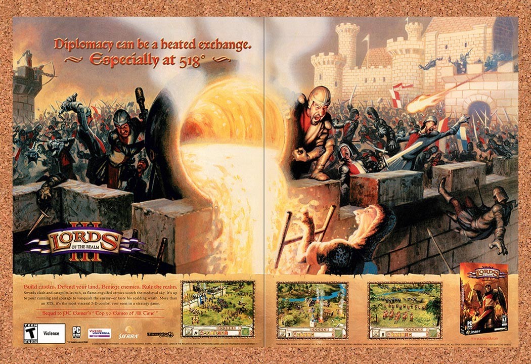 2004 Lords Of The Realm III PC Original Advertisement / Retro Promo v1