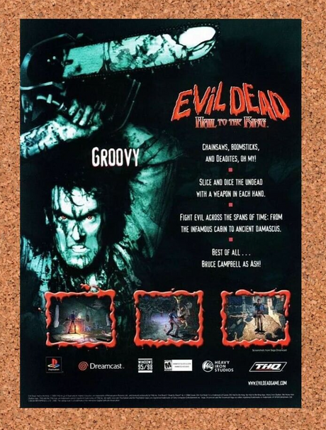 Evil Dead PS1 Hail to The King Original 2001 Ad THQ Horror Video Game Promo v1