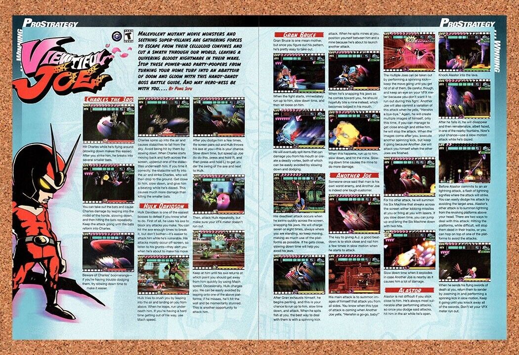 Viewtiful Joe GameCube Original 2003 Vintage Ad - Video Game Review Promo