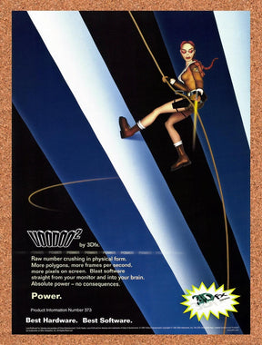 1998 Tomb Raider Voodoo 2 3Dfx Original Advertisement / Retro Promo v1