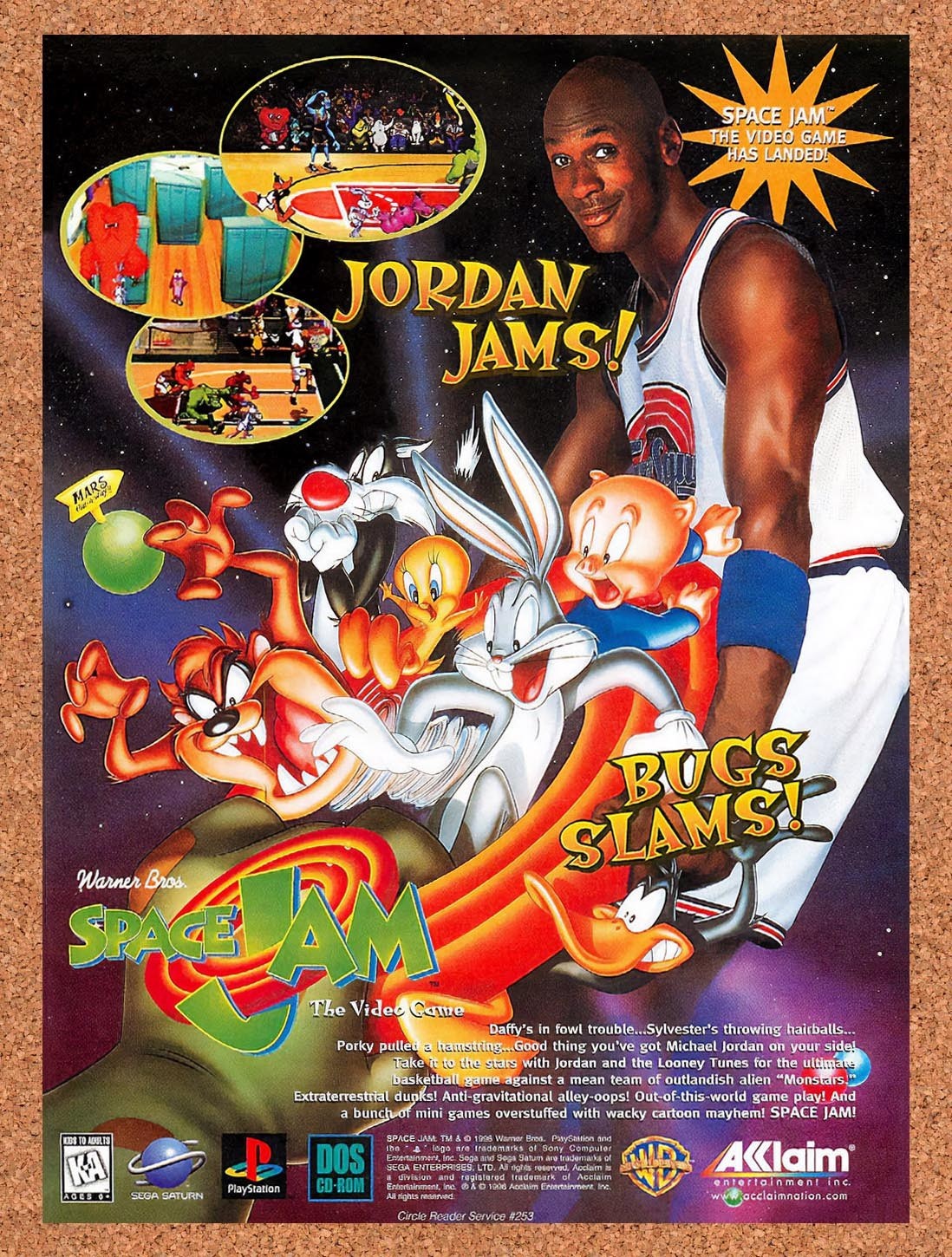 1996 Space Jam PC Original Advertisement / Retro Promo v2