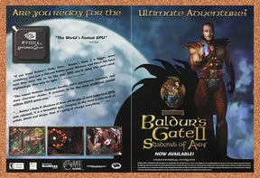 Baldurs Gate II Shadows Amn Original 2002 Ad Authentic Video Game Promo v2