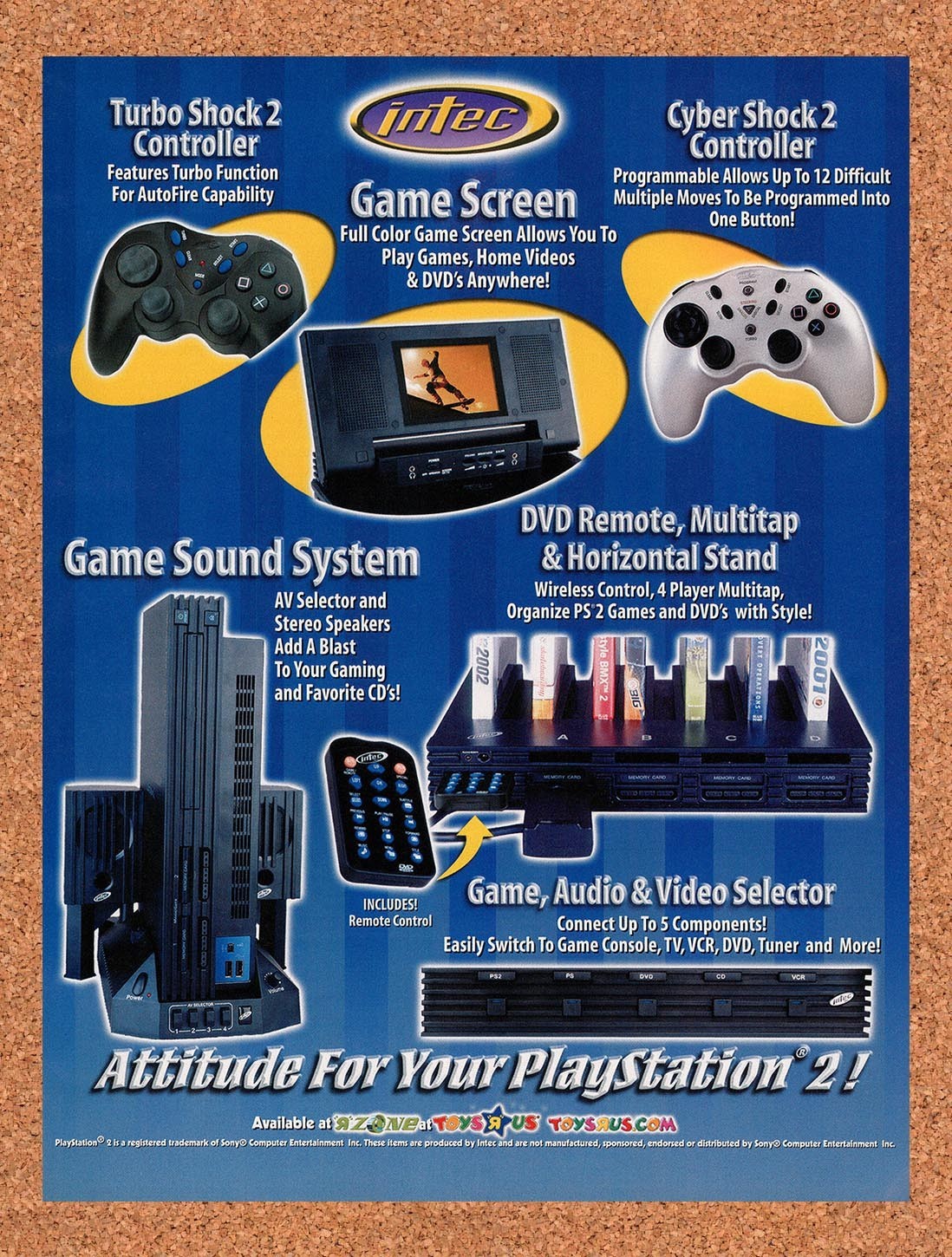 2002 Intec PS2 Accessories Original Advertisement / Retro Promo v1