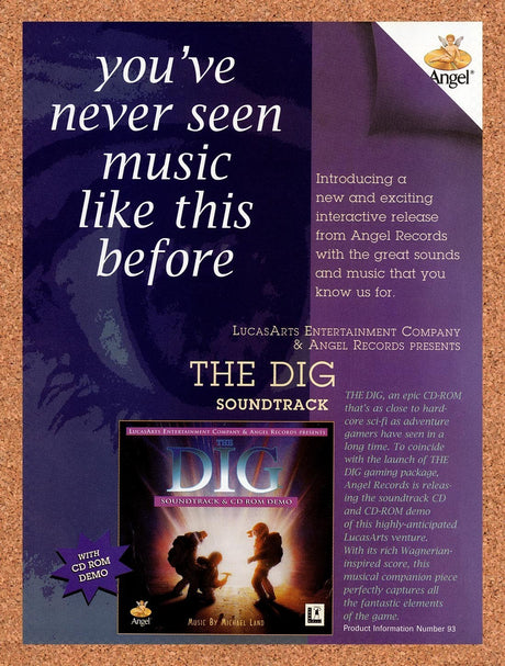 1996 The Dig Game Soundtrack Original Advertisement / Retro Promo v4