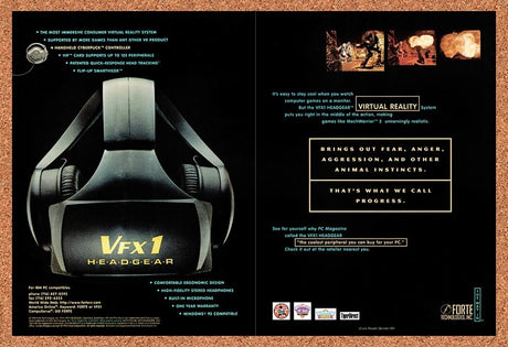 1996 MechWarrior 2 Forte VFX1 Headgear Virtual Reality System Original Ad v5