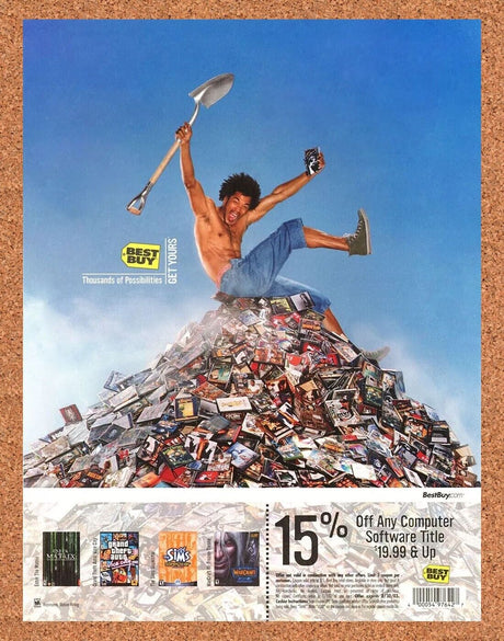 Best Buy Video Games Original 2005 Ad Authentic 15% Off Rebate Retro Promo