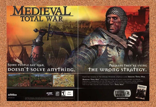 Medieval Total War PC Original 2003 Ad Authentic Video Game Promo Artwork