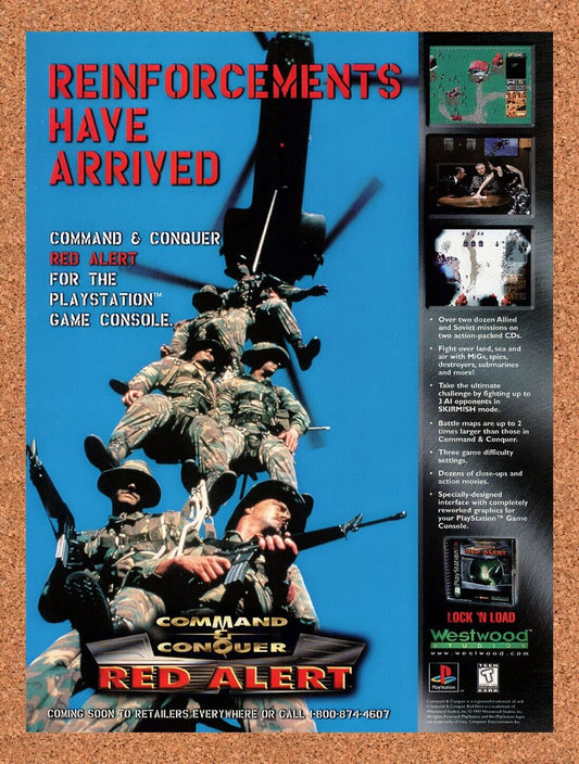 1997 Red Alert PC Original Advertisement / Retro Wall Art v3