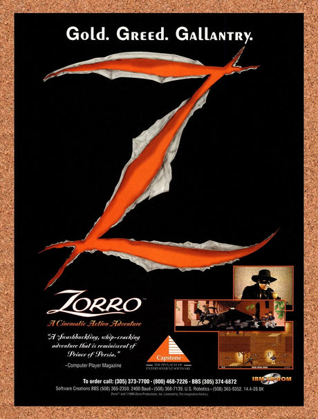 1995 Zorro IBM Original Advertisement / Retro Promo v2
