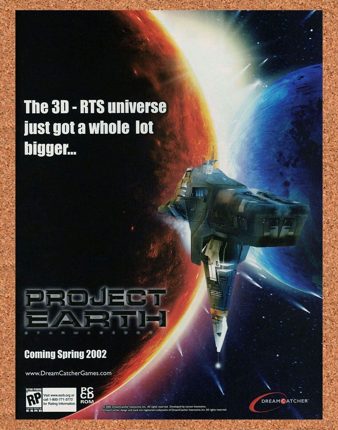 Project Earth Starmageddon PC Original 2004 Ad Authentic Video Game Promo v2