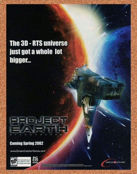 Project Earth Starmageddon PC Original 2004 Ad Authentic Video Game Promo v2