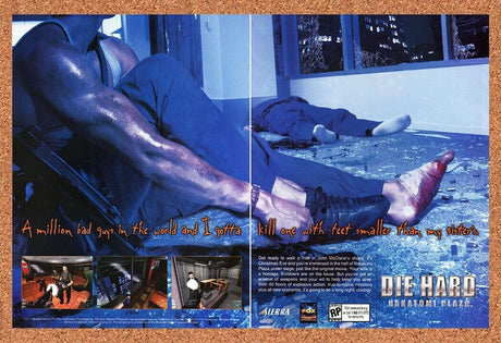 Die Hard Nakatomi Plaza PC Original 2004 Ad Authentic Sierra Video Game Promo