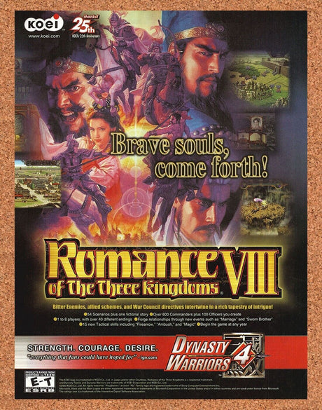 Romance Three Kingdoms VIII PS2 Original 2007 Ad Authentic Video Game Promo