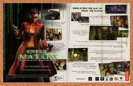 Enter the Matrix PS2 Original 2005 Ad Authentic Retro Atari Video Game Promo