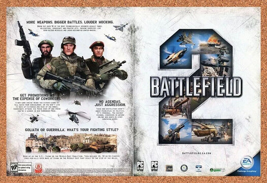 Battlefield 2 PC Original 2006 Ad Authentic Windows FPS WW2 Video Game Promo