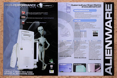 1999 Alienware PC Original Advertisement / Retro Wall Art v30