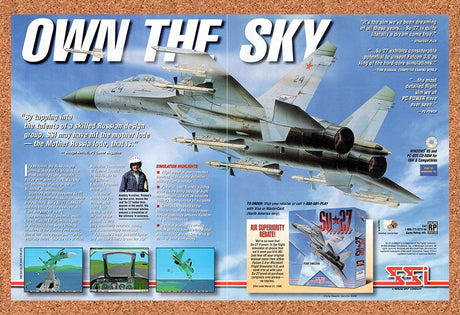 1996 SU-27 Flanker PC Original Advertisement / Retro Promo v2