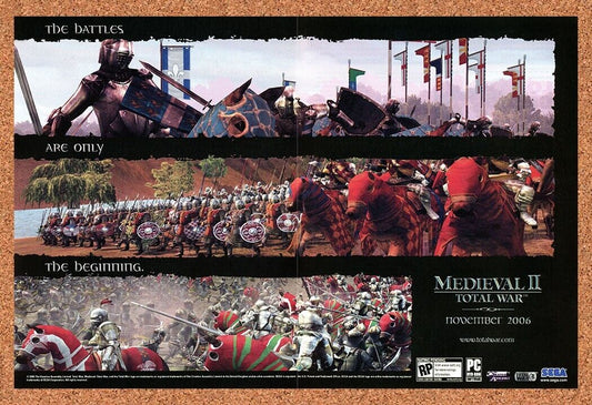Medieval II Total War PC Original 2005 Ad Authentic Sega RTS Video Game Promo