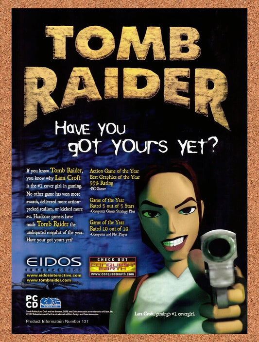 1996 Tomb Raider PC Original Advertisement / Retro Wall Art v21