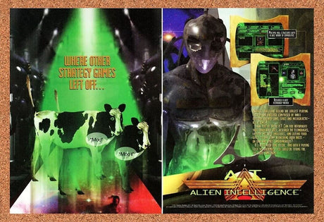 A.I. Alien Intelligence PC Original 1998 Ad Authentic Funny Video Game Promo