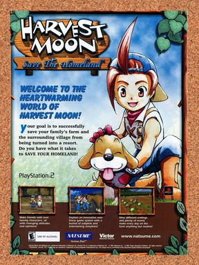 Harvest Moon Save the Homeland PS2 Original 2003 Ad Authentic Game Promo