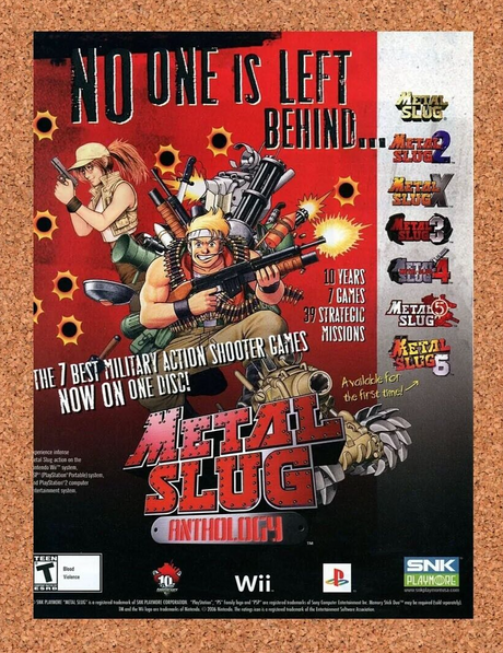Metal Slug Anthology Wii Original 2007 Ad Authentic SNK Video Game Promo