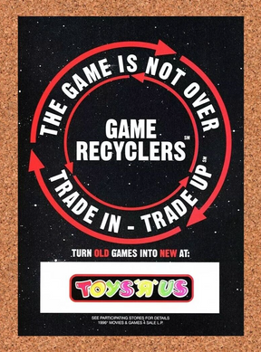 Toys R Us Game Recyclers Original 1996 Ad Authentic Retro Video Game Promo